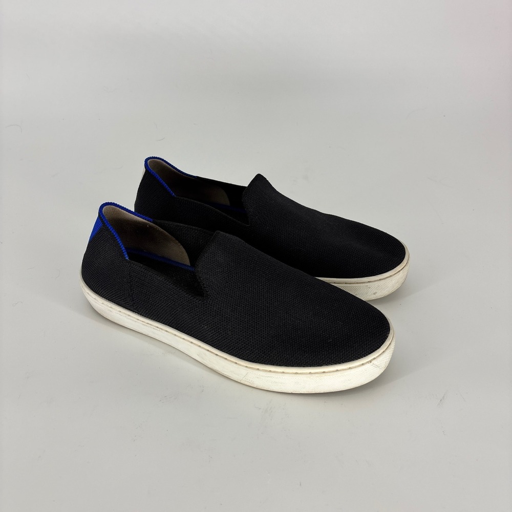 Rothy's The Original Slip On Sneaker Black Solid Women Size 7.5 Knit Comfort Eco